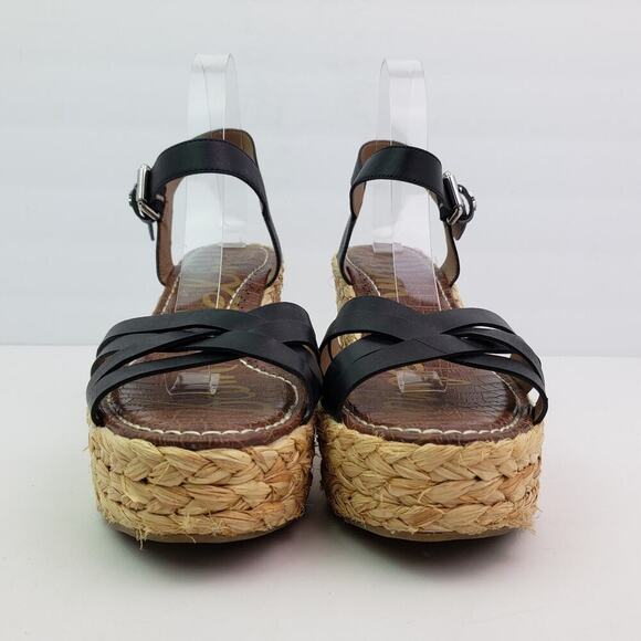 Sam Edelman Darline Womens Size 11 Black Platform Wedge Espadrille Sandals - Picture 6 of 11